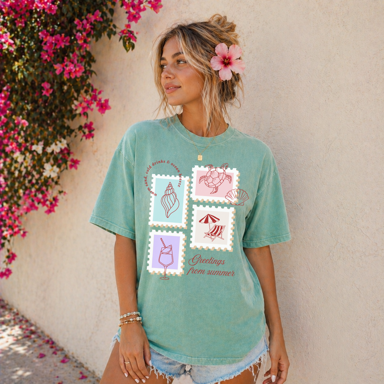 Greetings From Summer Coastal Graphic Tee