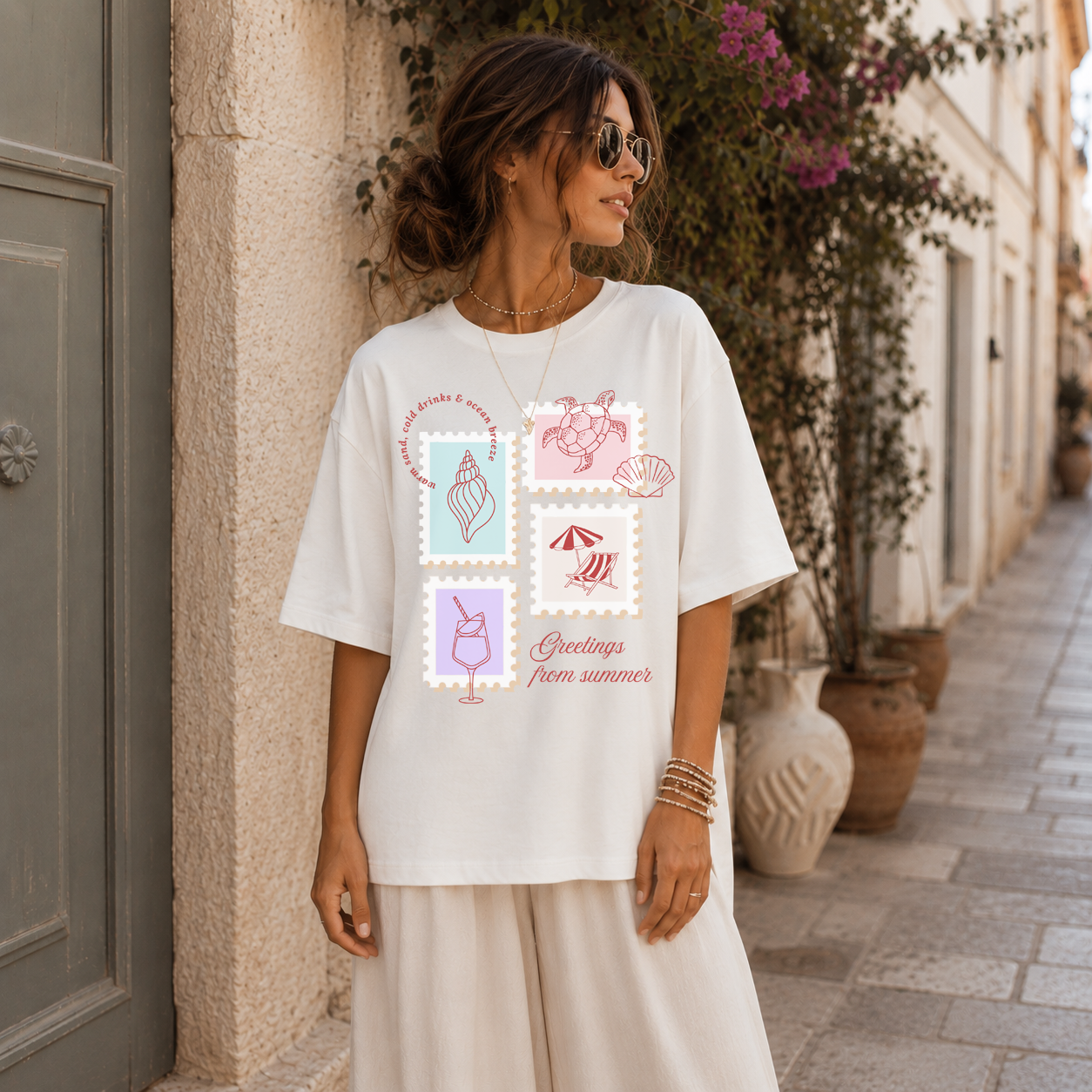 Greetings From Summer Coastal Graphic Tee
