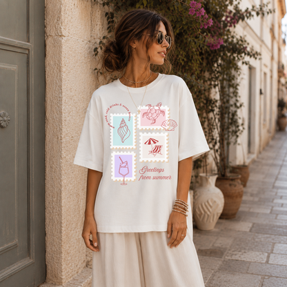 Greetings From Summer Coastal Graphic Tee