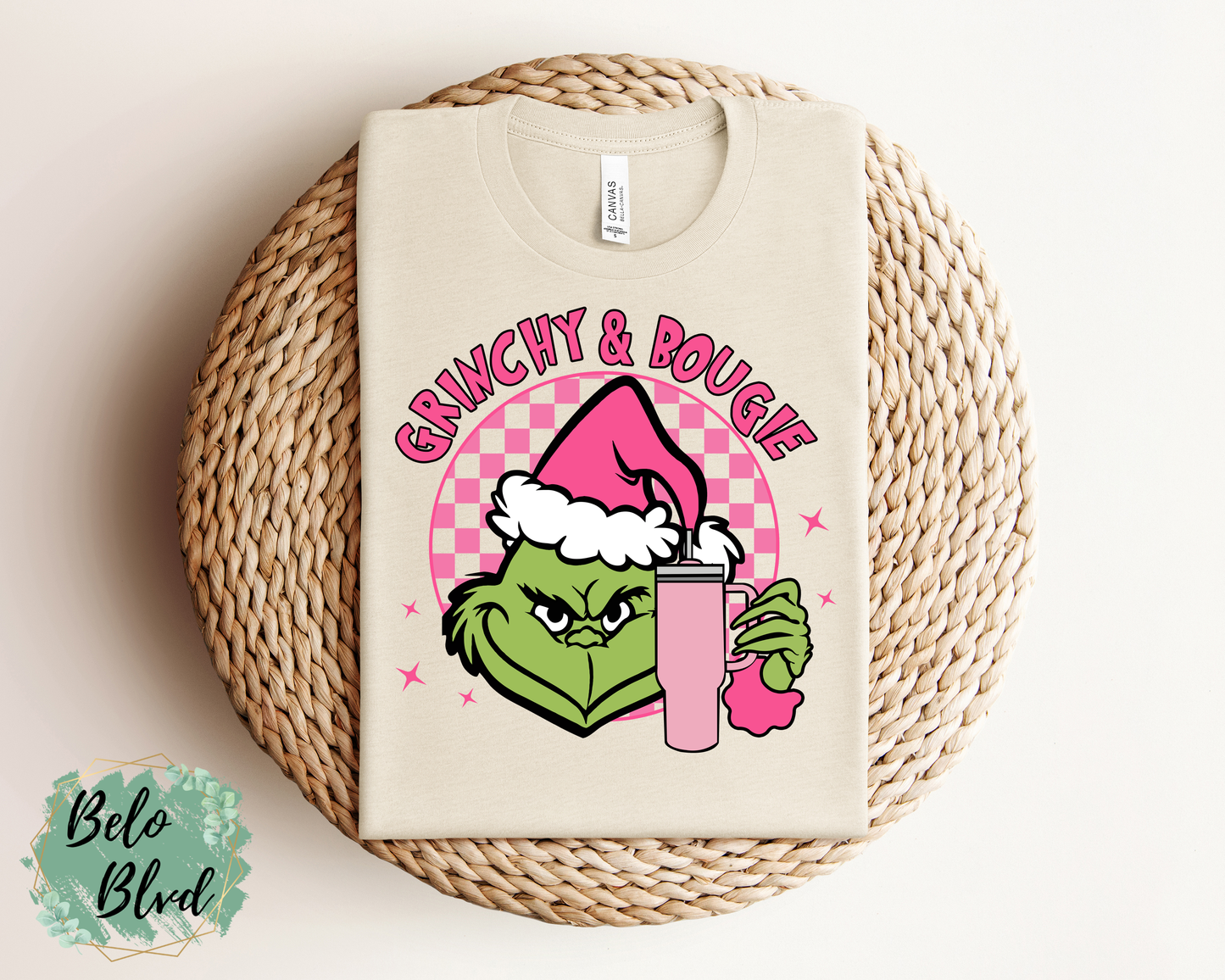 Checkered Grinchy & Bougie T-Shirt