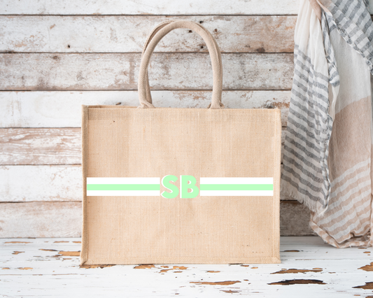 Custom Jute Bag with Initials