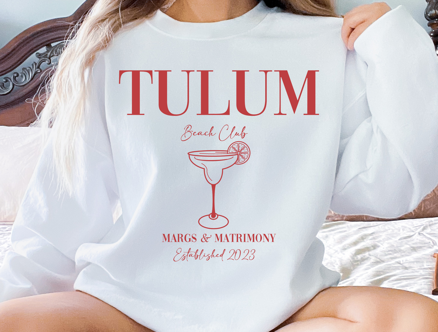 Custom Destination Beach Club Bachelorette/Group Crewneck