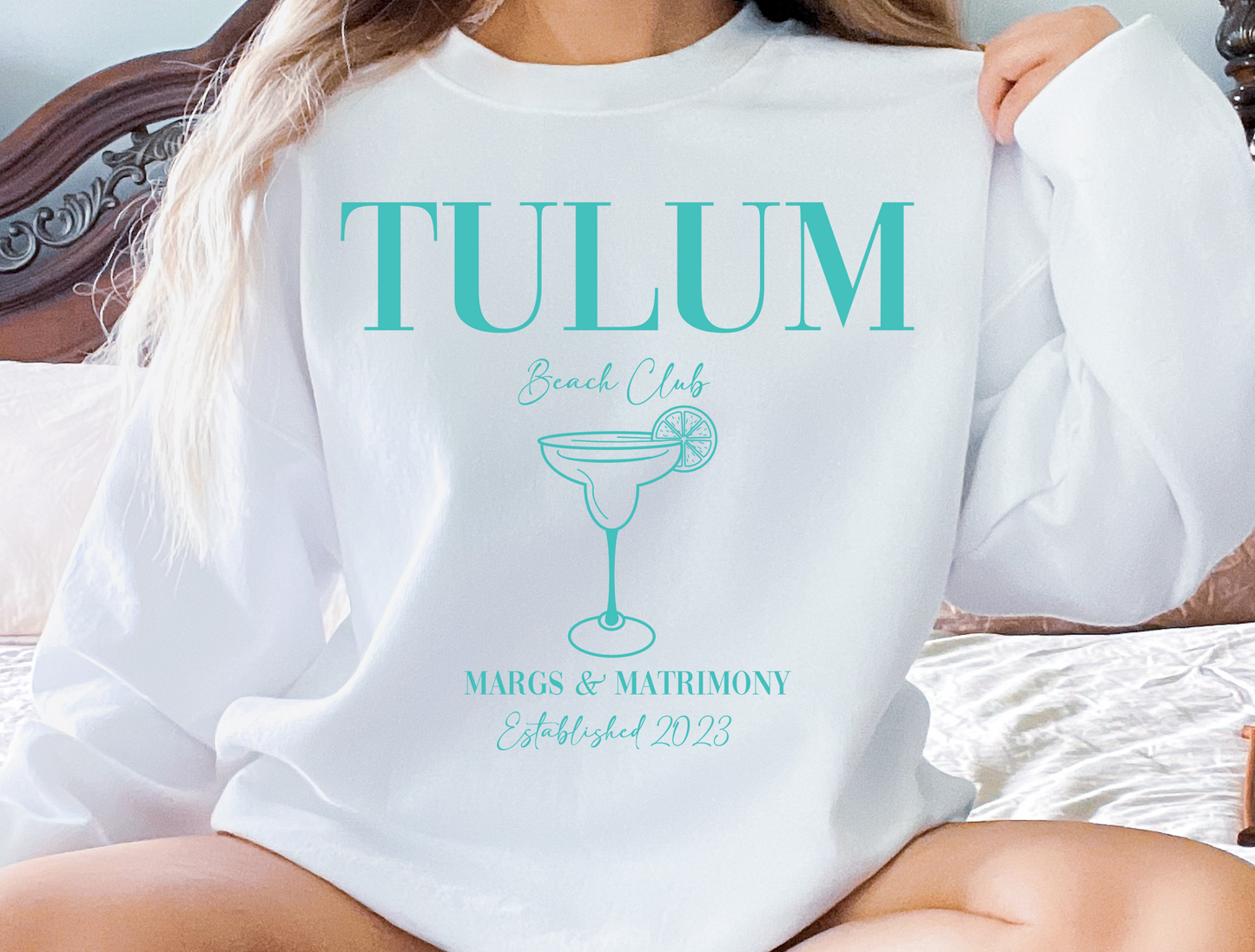 Custom Destination Beach Club Bachelorette/Group Crewneck